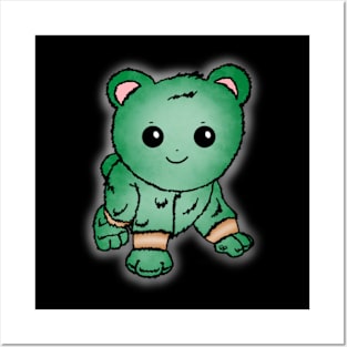 Cute Green Baby Bear Posters and Art